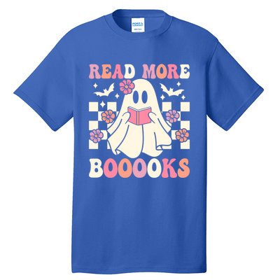 Groovy Read More Books Cute Ghost Boo Funny Halloween Gift Tall T-Shirt