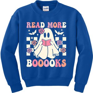 Groovy Read More Books Cute Ghost Boo Funny Halloween Gift Kids Sweatshirt