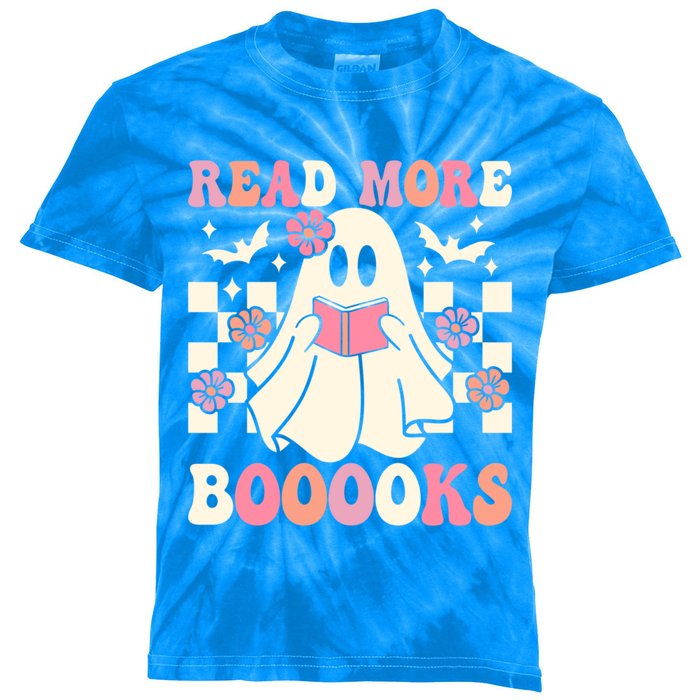 Groovy Read More Books Cute Ghost Boo Funny Halloween Gift Kids Tie-Dye T-Shirt