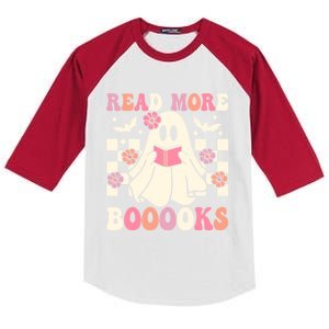 Groovy Read More Books Cute Ghost Boo Funny Halloween Gift Kids Colorblock Raglan Jersey