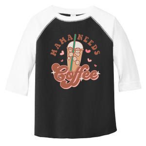 Groovy Retro Mama Needs Coffee Funny Mother's Day Toddler Fine Jersey T-Shirt