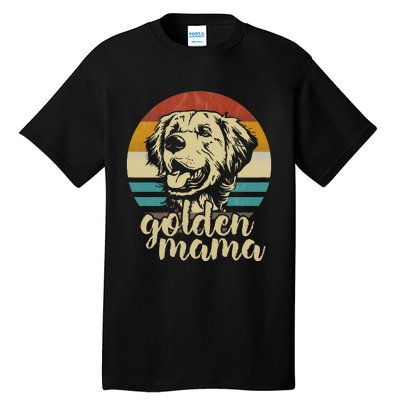 Golden Retriever Mama retro for Woman Mother Dog Pet Tall T-Shirt