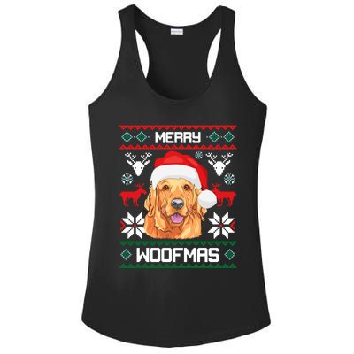 Golden Retriever Merry Woofmas Gift Dog Christmas Ladies PosiCharge Competitor Racerback Tank