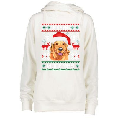 Golden Retriever Merry Woofmas Gift Dog Christmas Womens Funnel Neck Pullover Hood