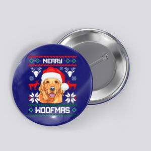 Golden Retriever Merry Woofmas Gift Dog Christmas Button