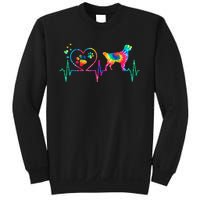 Golden Retriever Mom Dad Heartbeat Tie Dye Dog Gift Sweatshirt