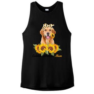 Golden Retriever Mom Sunflower Summer Dog Mom Mama Gift Ladies PosiCharge Tri-Blend Wicking Tank