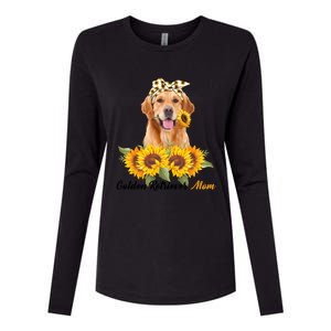 Golden Retriever Mom Sunflower Summer Dog Mom Mama Gift Womens Cotton Relaxed Long Sleeve T-Shirt