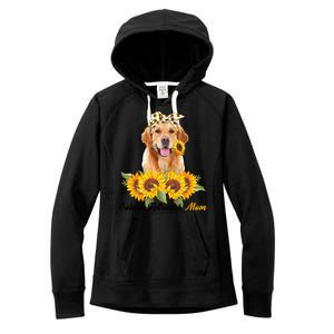 Golden Retriever Mom Sunflower Summer Dog Mom Mama Gift Women's Fleece Hoodie