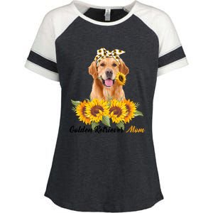 Golden Retriever Mom Sunflower Summer Dog Mom Mama Gift Enza Ladies Jersey Colorblock Tee