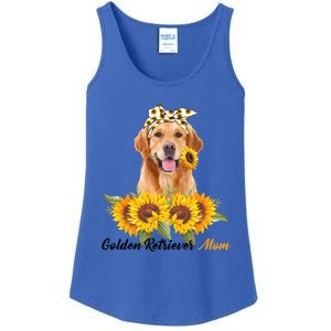 Golden Retriever Mom Sunflower Summer Dog Mom Mama Gift Ladies Essential Tank