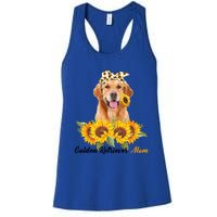 Golden Retriever Mom Sunflower Summer Dog Mom Mama Gift Women's Racerback Tank