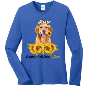 Golden Retriever Mom Sunflower Summer Dog Mom Mama Gift Ladies Long Sleeve Shirt