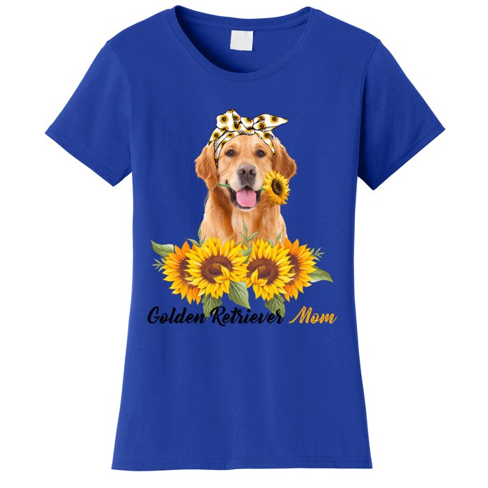 Golden Retriever Mom Sunflower Summer Dog Mom Mama Gift Women's T-Shirt