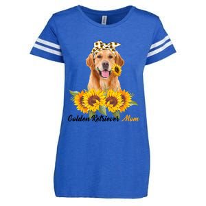 Golden Retriever Mom Sunflower Summer Dog Mom Mama Gift Enza Ladies Jersey Football T-Shirt