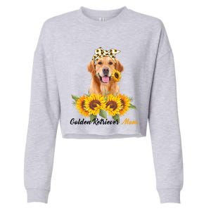 Golden Retriever Mom Sunflower Summer Dog Mom Mama Gift Cropped Pullover Crew