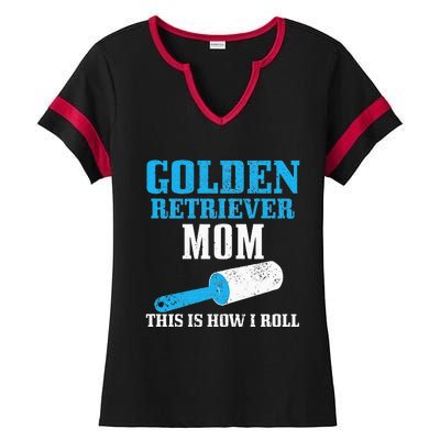 Golden Retriever Mom Dog Hair Funny Golden Retriever Mama Ladies Halftime Notch Neck Tee