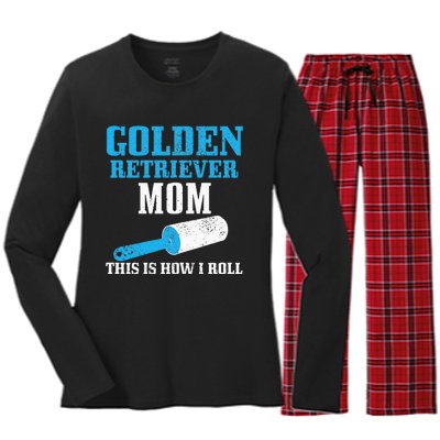 Golden Retriever Mom Dog Hair Funny Golden Retriever Mama Women's Long Sleeve Flannel Pajama Set 