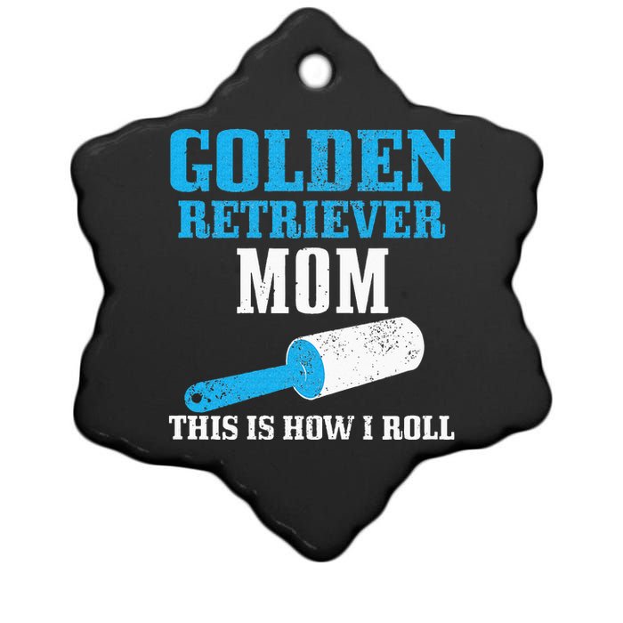 Golden Retriever Mom Dog Hair Funny Golden Retriever Mama Ceramic Star Ornament