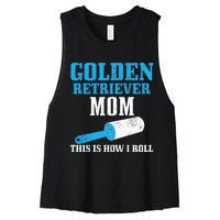 Golden Retriever Mom Dog Hair Funny Golden Retriever Mama Women's Racerback Cropped Tank