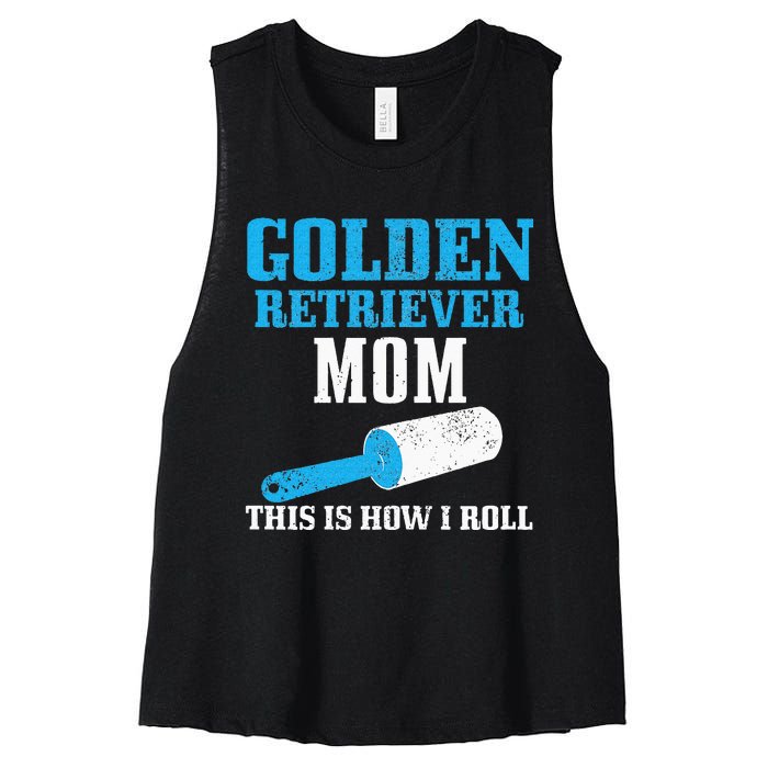 Golden Retriever Mom Dog Hair Funny Golden Retriever Mama Women's Racerback Cropped Tank