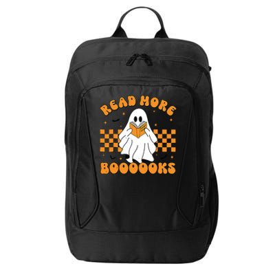 Groovy Read More Books Cute Ghost Retro Halloween Teacher City Backpack