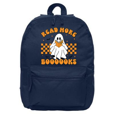 Groovy Read More Books Cute Ghost Retro Halloween Teacher 16 in Basic Backpack