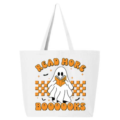 Groovy Read More Books Cute Ghost Retro Halloween Teacher 25L Jumbo Tote