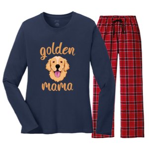 Golden Retriever Mom Women's Long Sleeve Flannel Pajama Set 