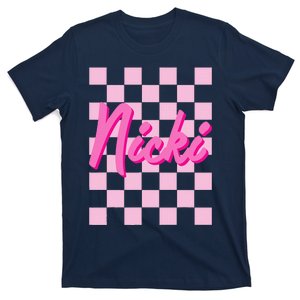 Girl Retro Nicki First Name Personalized Groovy Birthday T-Shirt