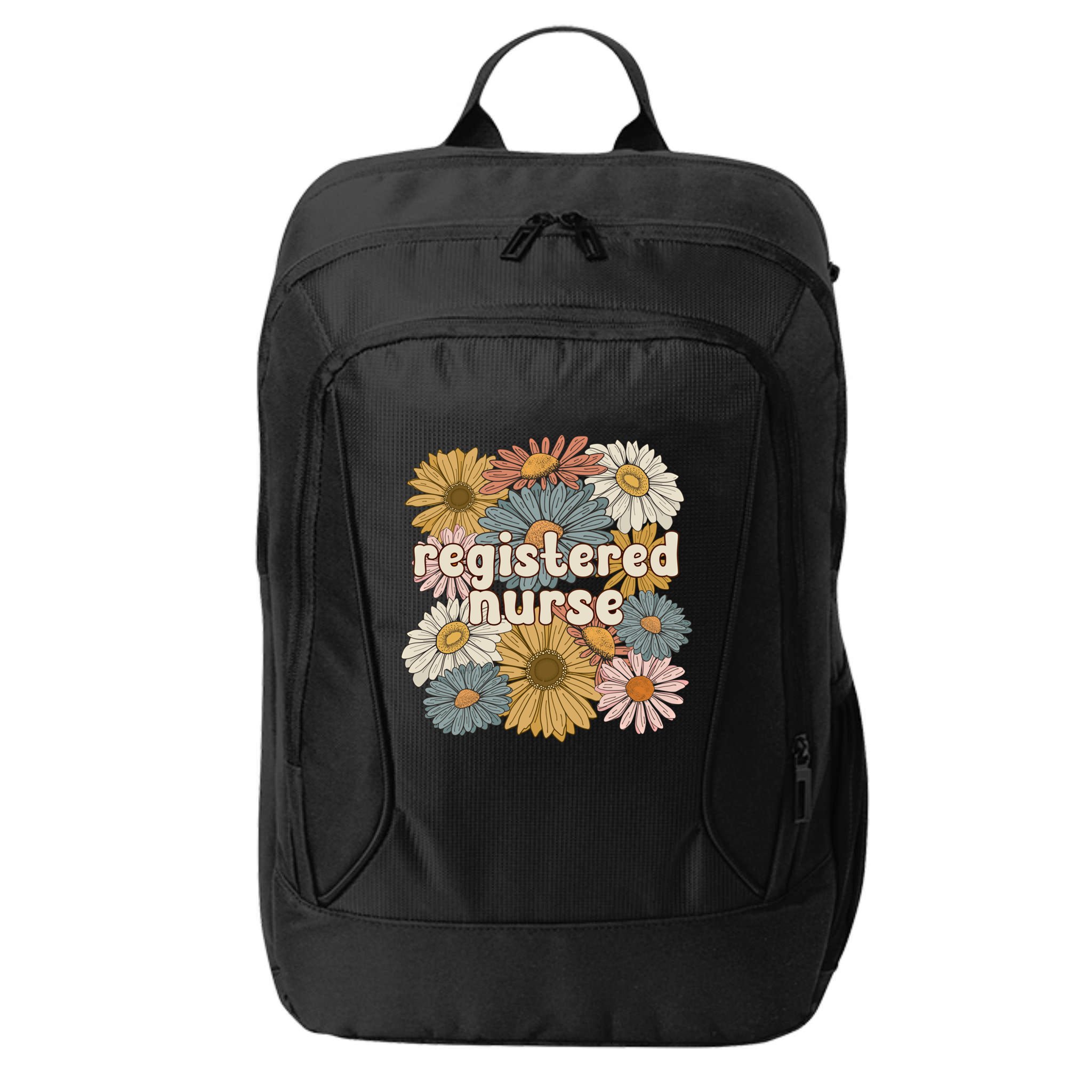 Groovy Registered Nurse Flowers Registered Nursing Gift City Backpack
