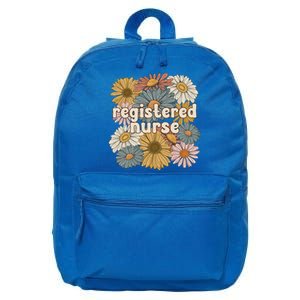 Groovy Registered Nurse Flowers Registered Nursing Gift 16 in Basic Backpack