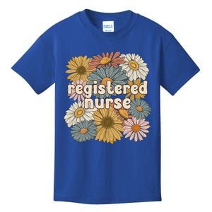 Groovy Registered Nurse Flowers Registered Nursing Gift Kids T-Shirt