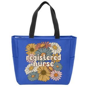 Groovy Registered Nurse Flowers Registered Nursing Gift Zip Tote Bag