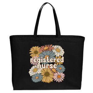 Groovy Registered Nurse Flowers Registered Nursing Gift Cotton Canvas Jumbo Tote