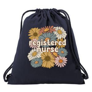 Groovy Registered Nurse Flowers Registered Nursing Gift Drawstring Bag