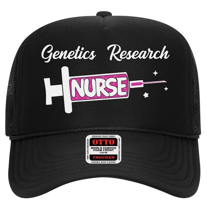 Genetics Research Nurse Cute Genetics Nursing Unit Rn High Crown Mesh Back Trucker Hat