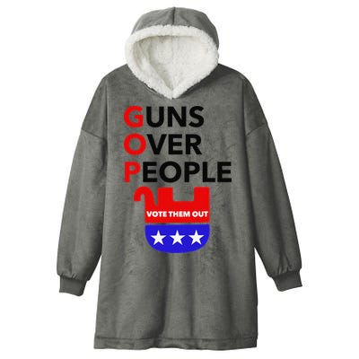 Gun Reform Now GOP Guns Over People Vote Them Out Hooded Wearable Blanket