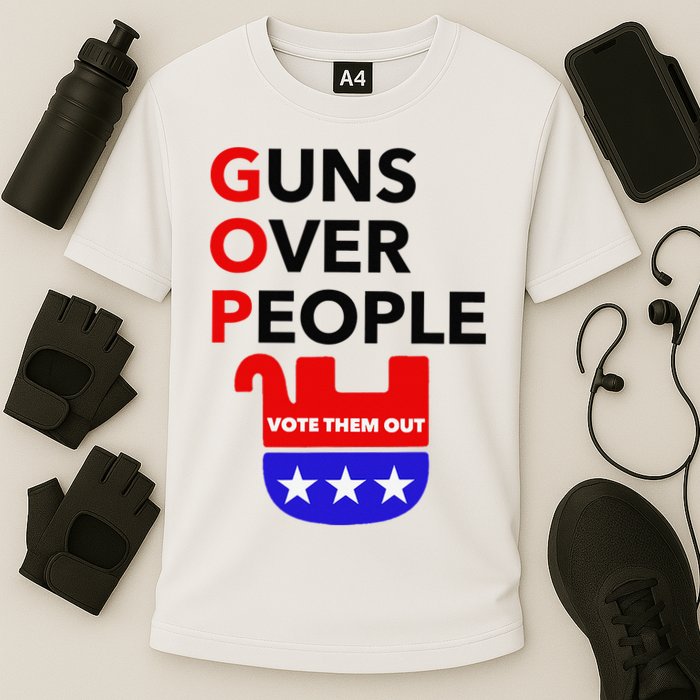Gun Reform Now GOP Guns Over People Vote Them Out Cooling Performance Crew T-Shirt