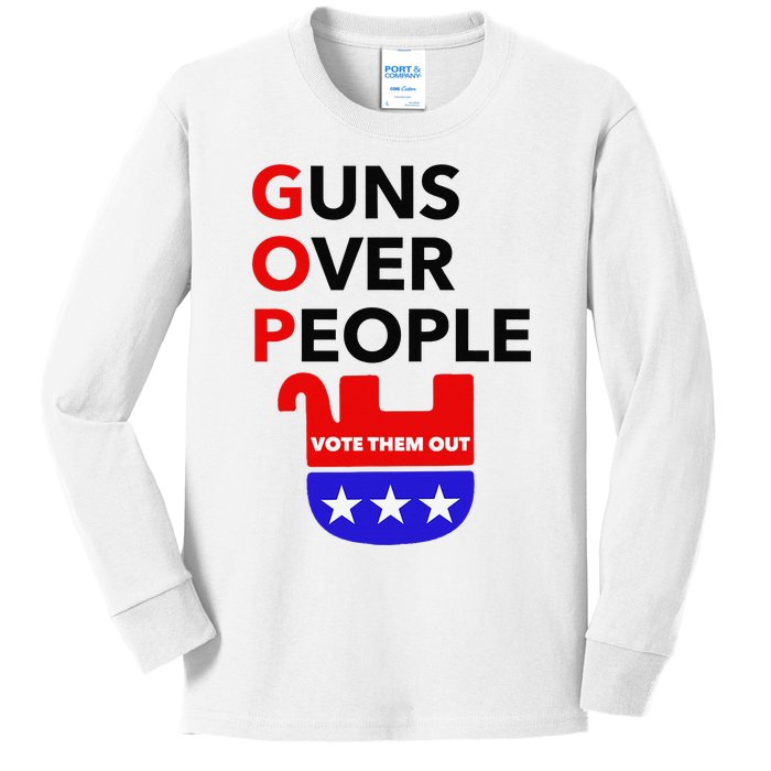 Gun Reform Now GOP Guns Over People Vote Them Out Kids Long Sleeve Shirt