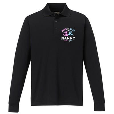 Gender reveal nanny Performance Long Sleeve Polo