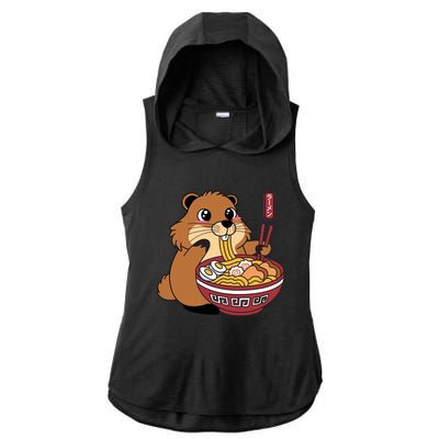 Groundhog Ramen Noodles Ladies PosiCharge Tri-Blend Wicking Draft Hoodie Tank