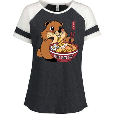 Groundhog Ramen Noodles Enza Ladies Jersey Colorblock Tee