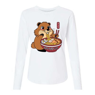 Groundhog Ramen Noodles Womens Cotton Relaxed Long Sleeve T-Shirt