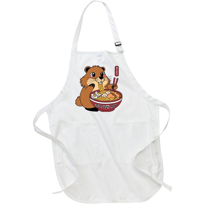 Groundhog Ramen Noodles Full-Length Apron With Pockets