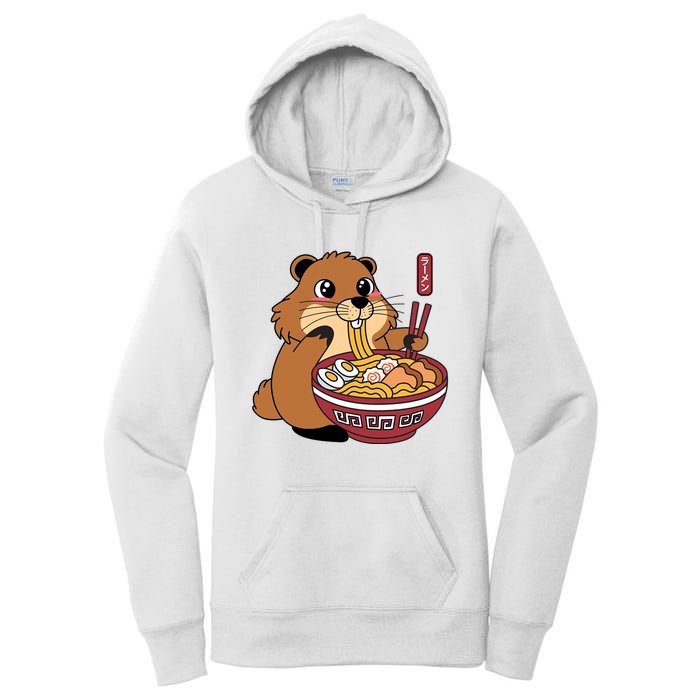 Groundhog Ramen Noodles Women's Pullover Hoodie