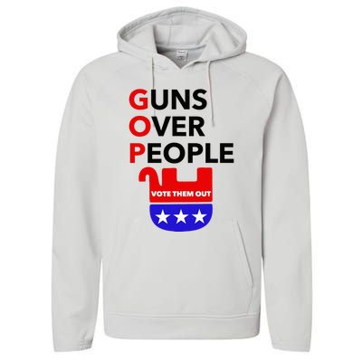 Gun Reform Now Gopguns Over People Vote Them Out Performance Fleece Hoodie