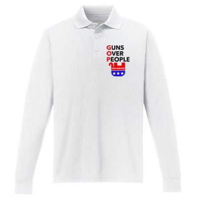 Gun Reform Now Gopguns Over People Vote Them Out Performance Long Sleeve Polo