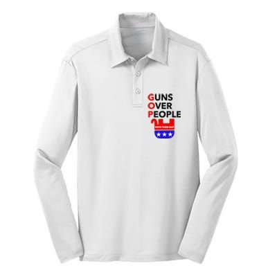 Gun Reform Now Gopguns Over People Vote Them Out Silk Touch Performance Long Sleeve Polo