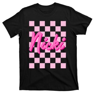 Girl Retro Nicki First Name Personalized Groovy Birthday T-Shirt